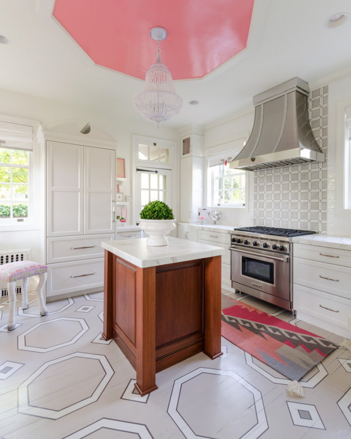 struttura del soffitto rosa all'interno