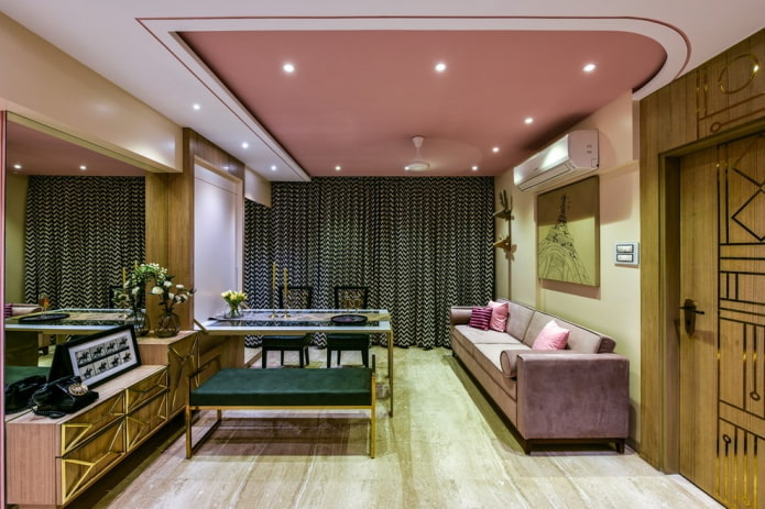 soffitto in cartongesso rosa