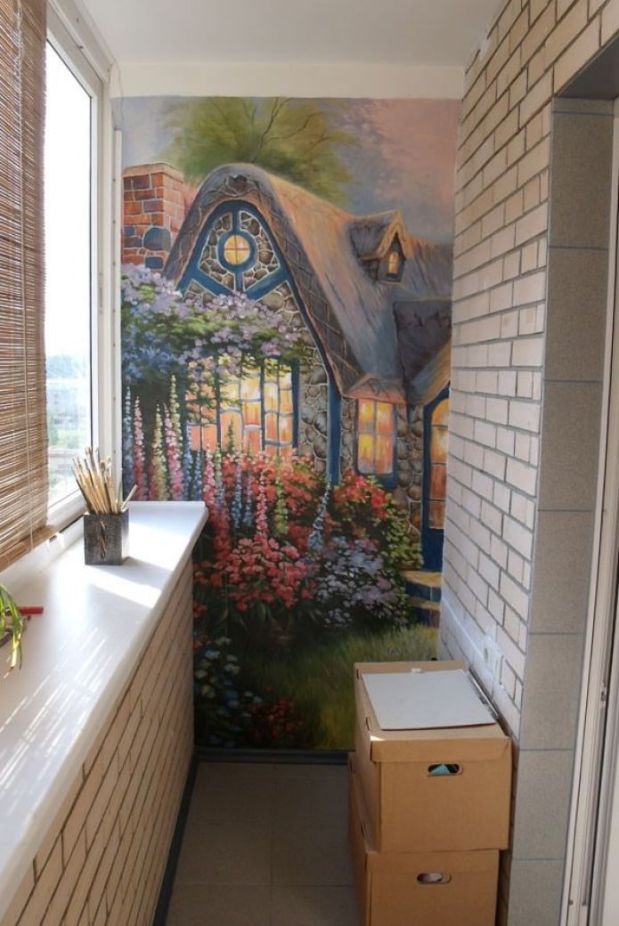 decorazione murale sul balcone