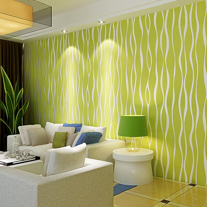 combinazione di verde chiaro e bianco all'interno
