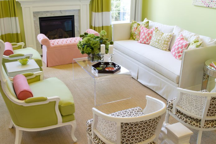 Combinazione di verde e rosa