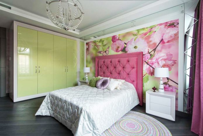 Combinazione di verde e rosa