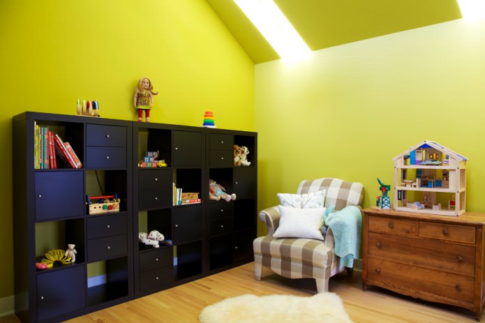 pareti verde insalata nella cameretta del bambino