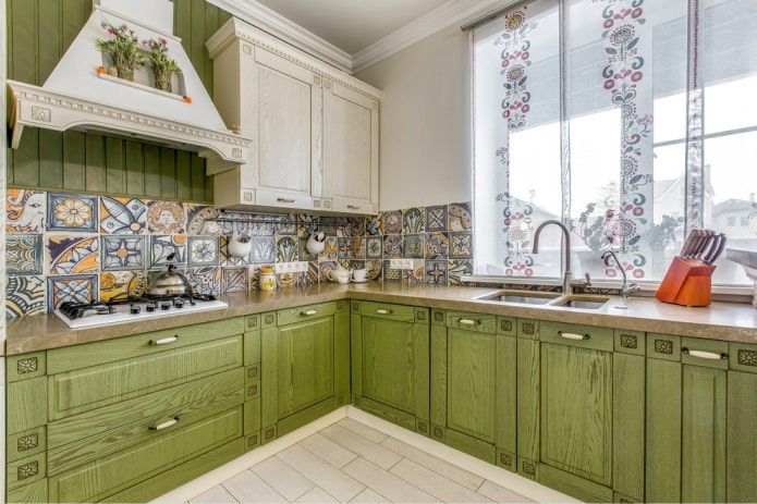 set di insalata verde in stile country