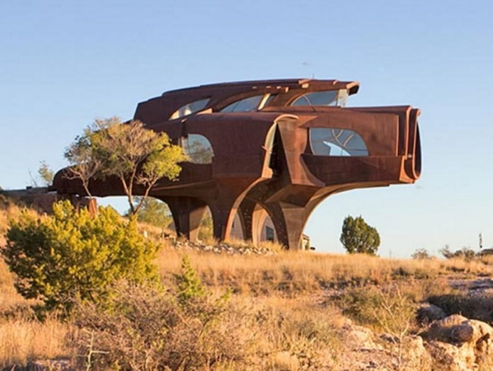 casa d'acciaio in Texas, vista dall'esterno