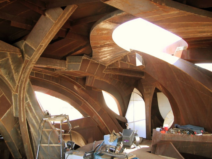 casa d'acciaio in Texas, vista dall'interno