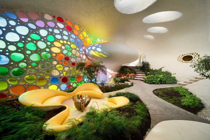 Casa Nautilus in Messico, vista dall'interno