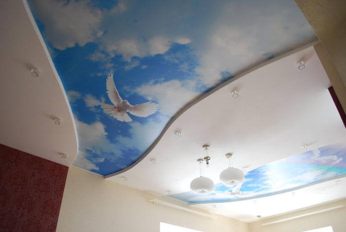 soffitto teso satinato con stampa fotografica