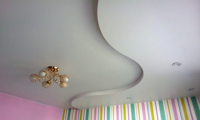 soffitto teso satinato a due livelli