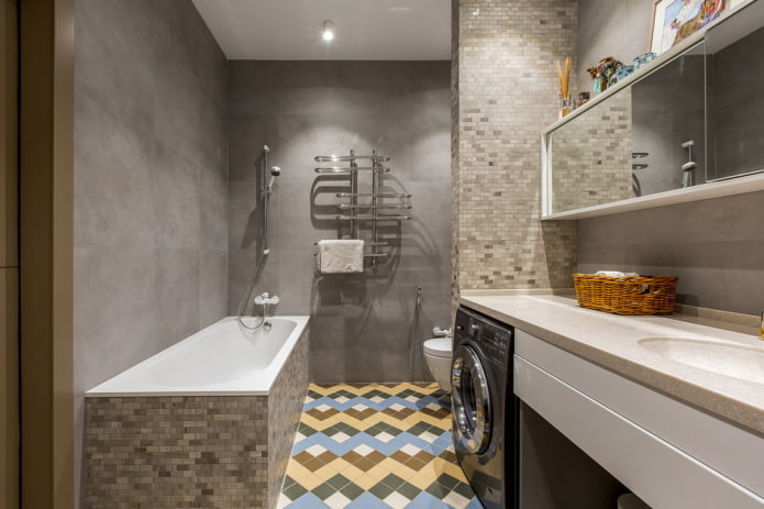 decorazione bagno nei toni del grigio
