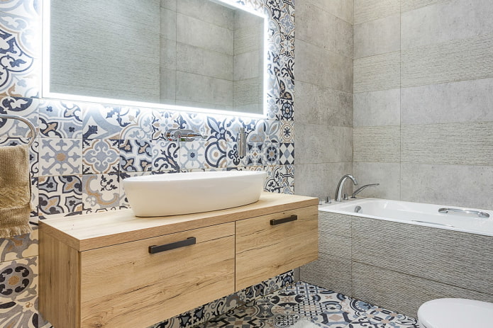 decorazione bagno nei toni del grigio