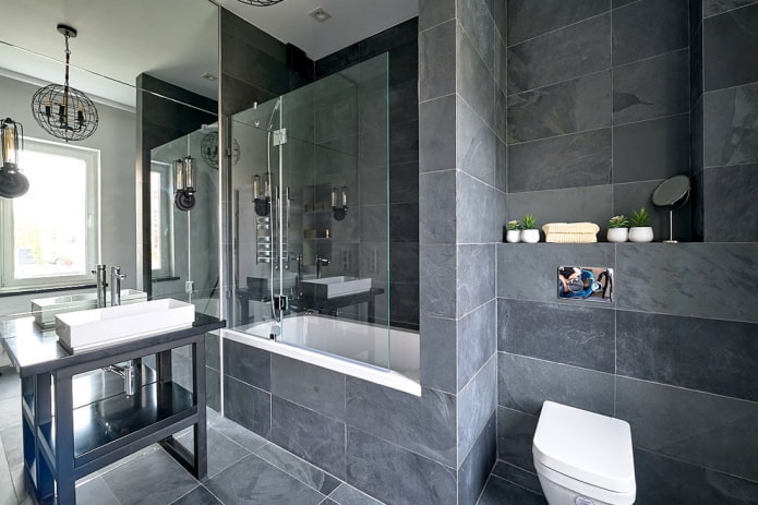 design del bagno grigio