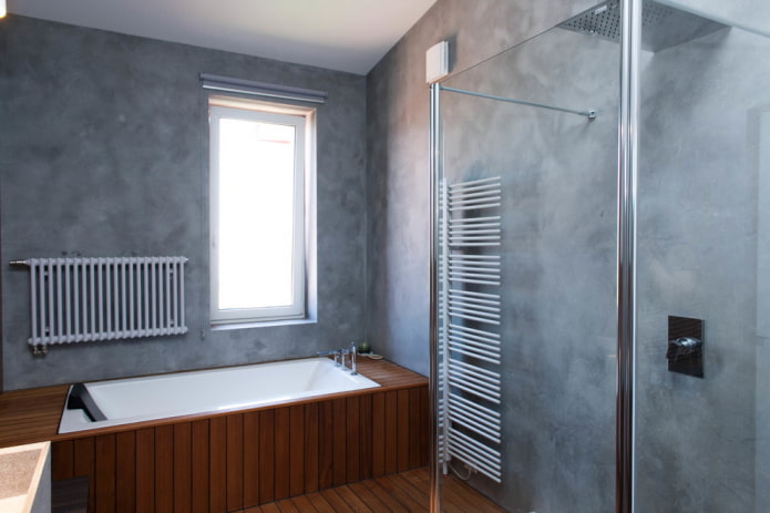 decorazione del bagno nei toni del grigio