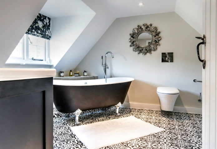 bagno nero e grigio
