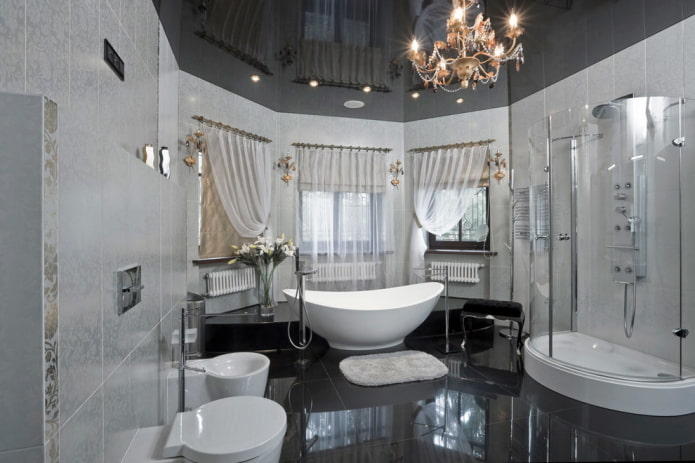bagno nero e grigio