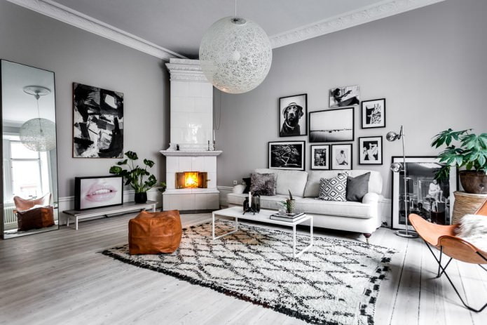 Stile scandinavo in soggiorno