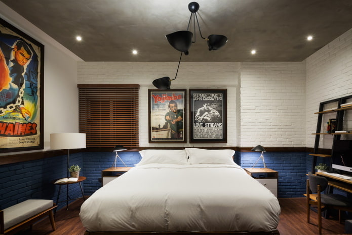 rivestimento del soffitto grigio in stile loft