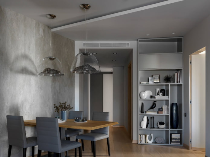 struttura del soffitto grigio a due livelli