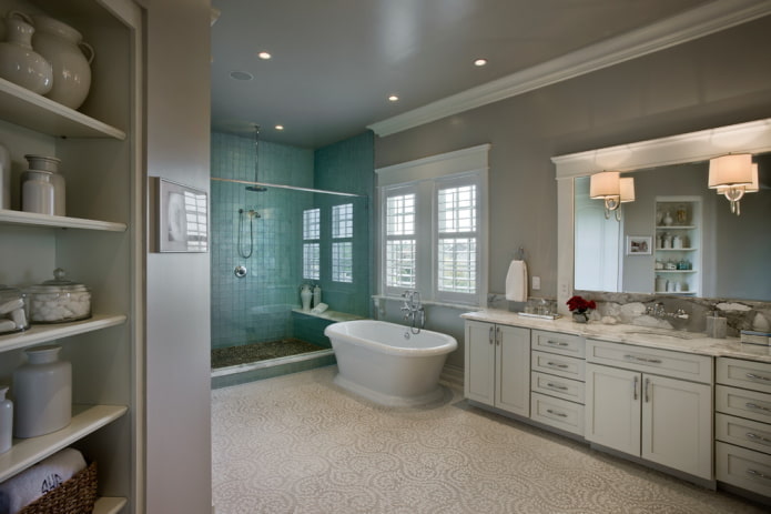 struttura del soffitto grigio nel bagno