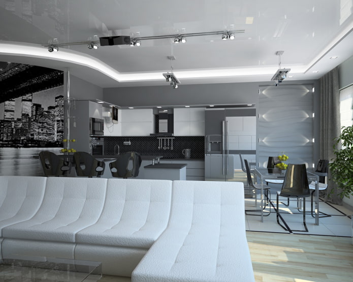tessuto elastico grigio in stile hi-tech