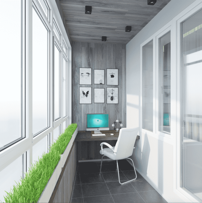 struttura del soffitto grigio sul balcone