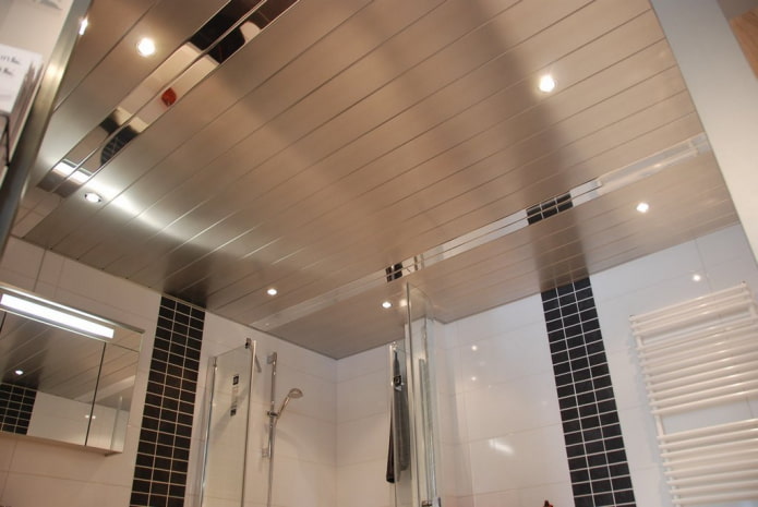 struttura del soffitto a doghe grigio