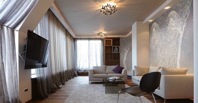 struttura del soffitto grigio nel soggiorno