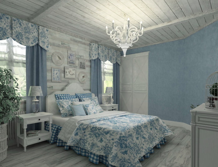 rivestimento del soffitto in legno grigio in stile provenzale