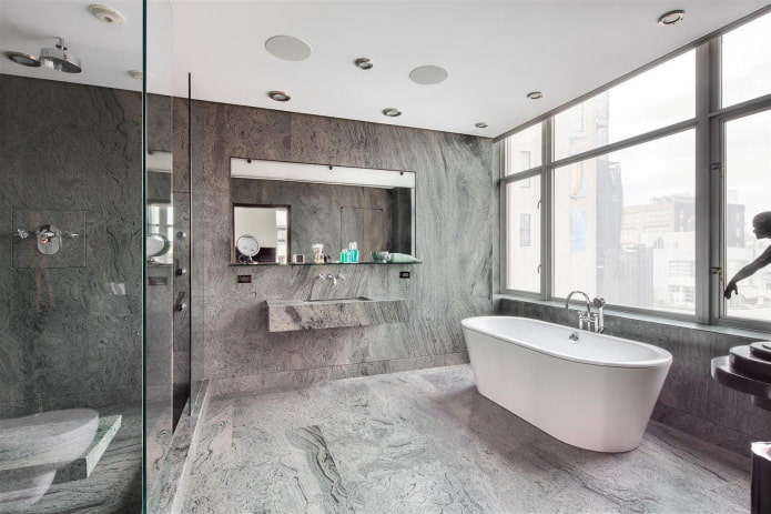 interno bagno grigio