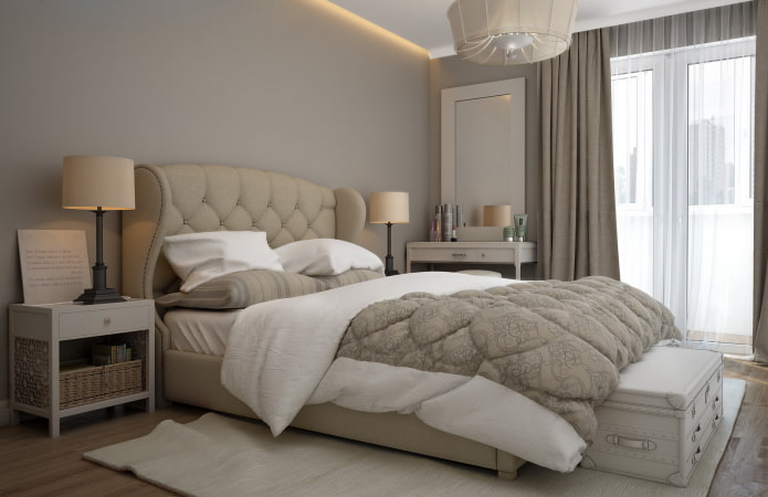 design degli interni nei toni del grigio e del beige