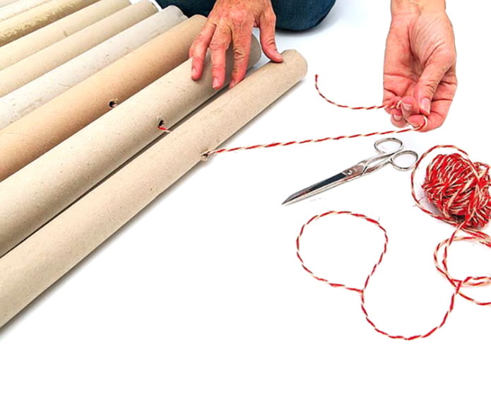Collegamento dei tubi con una corda
