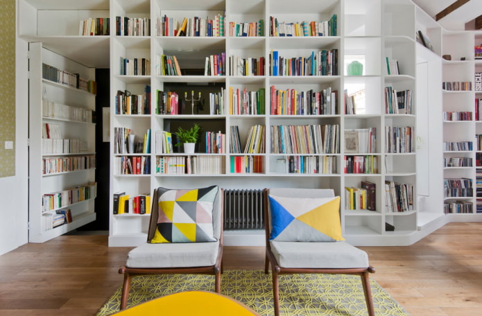 libreria a forma di divisorio per interni