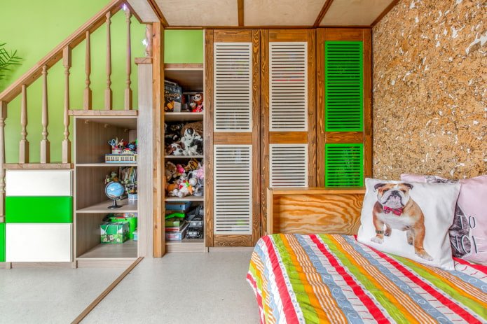 armadio all'interno della cameretta dei bambini