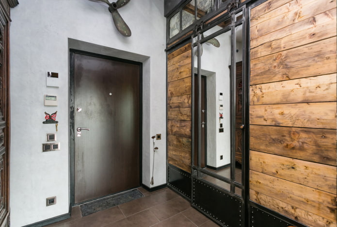 armadio all'interno del corridoio in stile loft