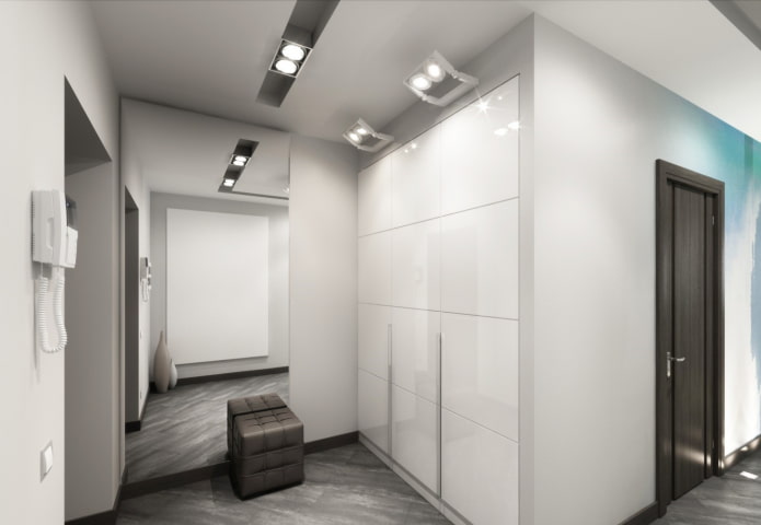 armadio all'interno del corridoio in stile minimalismo