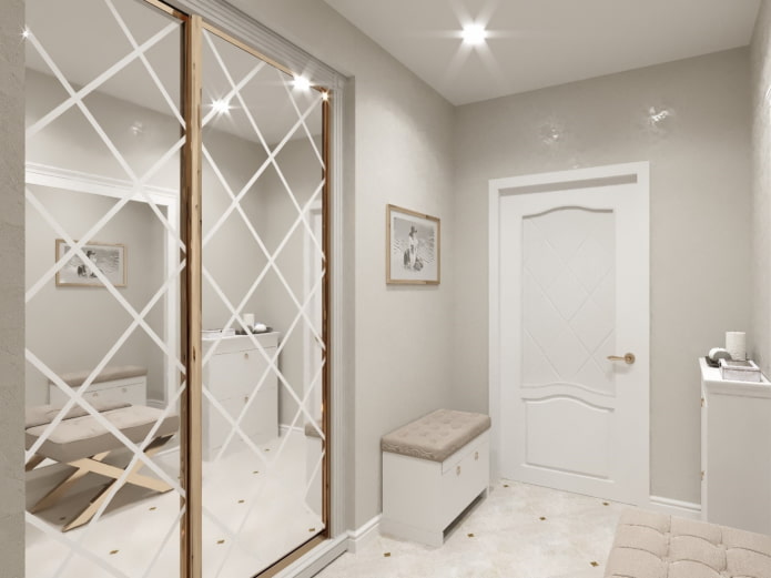 design dell'armadio nell'interno del corridoio