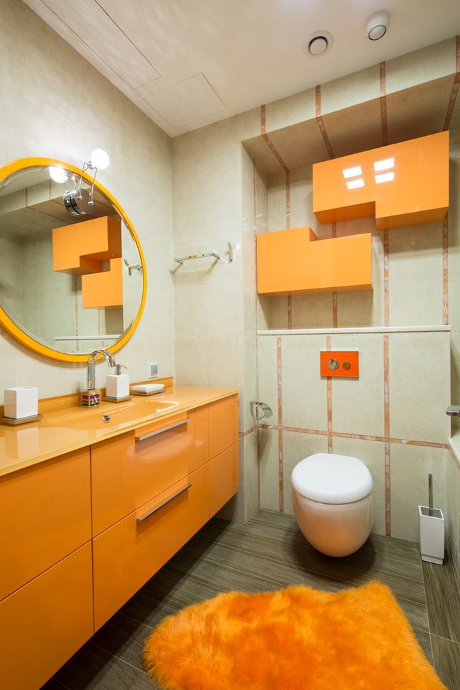 mobiletto a muro all'interno del water