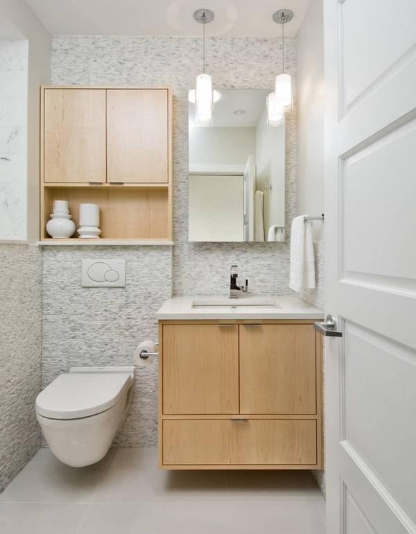 armadietto sopra l'installazione all'interno del bagno
