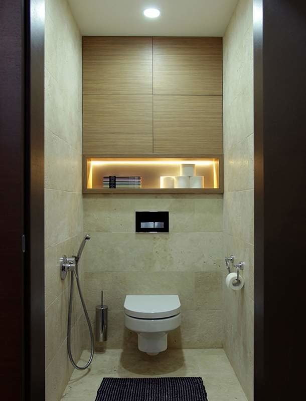 armadietto retroilluminato all'interno del bagno