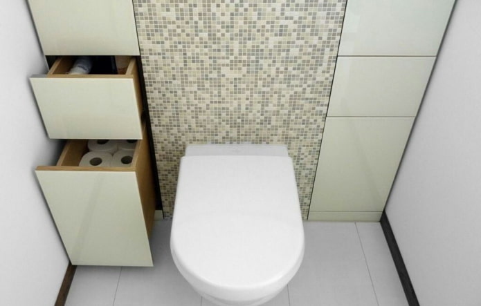 armadietto estraibile all'interno del WC
