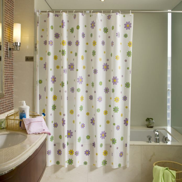 tenda per il bagno a fiori