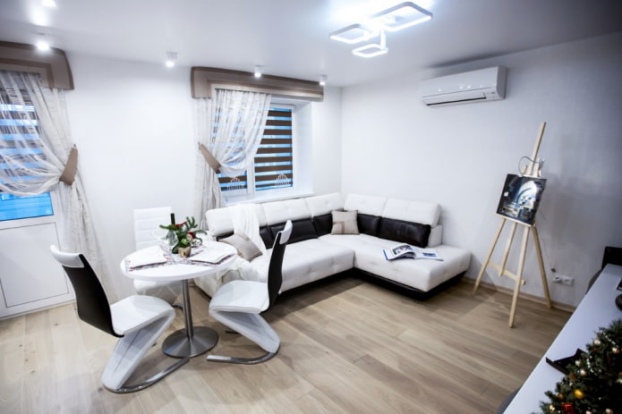 tende con lambrequins dritti in stile moderno