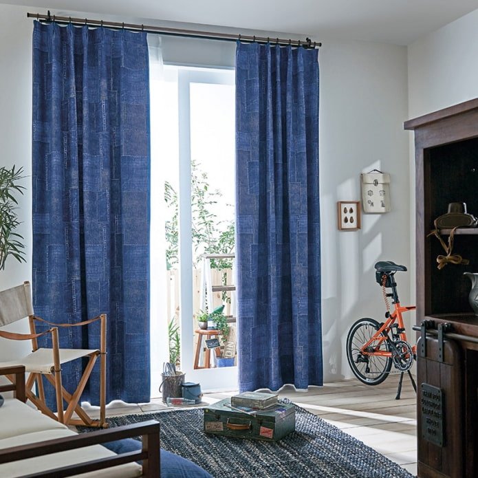 tende di jeans per interni