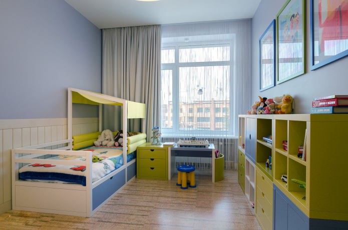 tende combinate in una cameretta per bambini