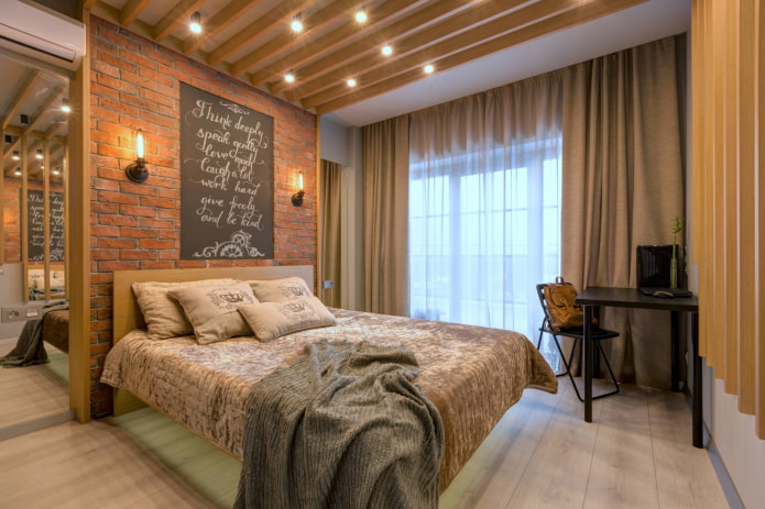 combinazione di tulle con tende in stile loft