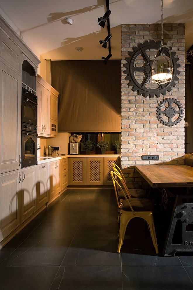 Tende a rullo in cucina in stile loft