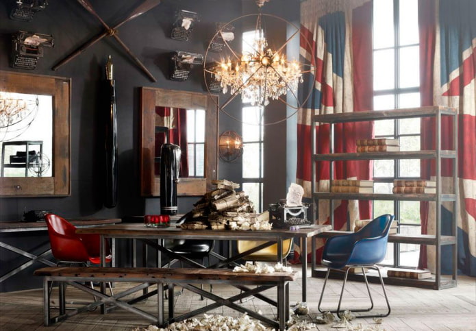 tende fotografiche per interni in stile loft