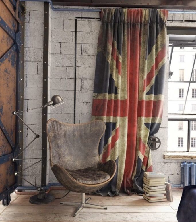 tende con supporti in stile loft