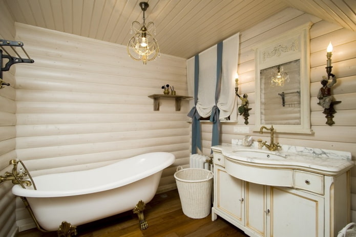tende per il bagno in stile provenzale