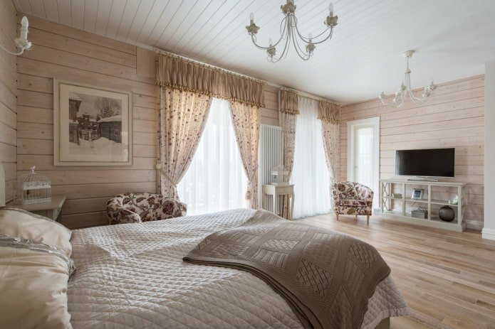 tende in camera da letto in stile provenzale